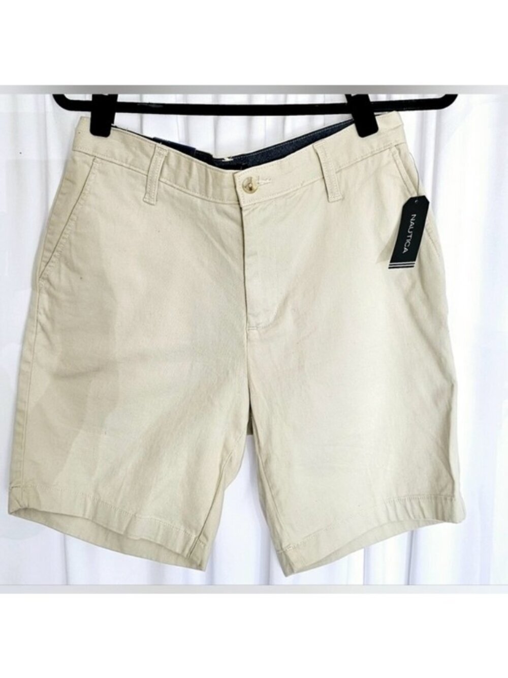 Nautica Men's Beige  Classic Fit Stretch Deck Chino Short 8.5" Inseam NWT
